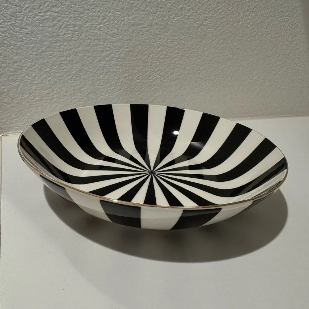 Christian Siriano Black and White Striped Bowls